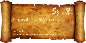 Szpevák Nóra névjegykártya