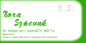 nora szpevak business card
